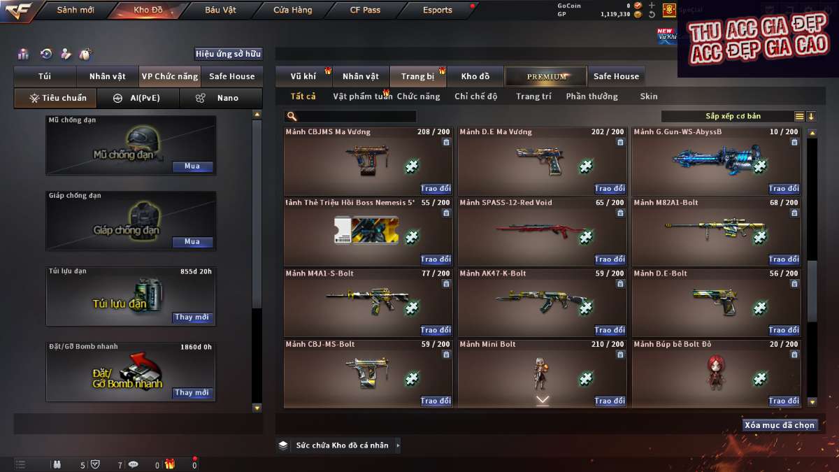 shop acc cf uy tin gia re